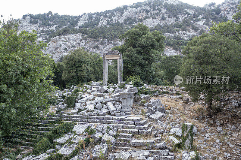 Termessos Ancient Door Drone Shots的4K镜头